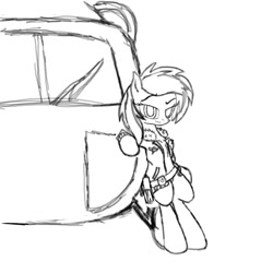 Size: 1000x1000 | Tagged: safe, artist:drizziedoodles, imported from derpibooru, spitfire, pony, bipedal, female, helicopter, solo