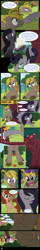 Size: 1440x8976 | Tagged: safe, artist:jadedjynx, imported from derpibooru, apple bloom, scootaloo, sweetie belle, oc, oc:cynthia ezthro, oc:daniel coppren, oc:jade verdi, oc:lene nezumi, unnamed oc, earth pony, pegasus, pony, unicorn, bucking, butt, cloak, clothes, comic, cutie mark crusaders, female, filly, gem, happy, male, mare, my little sterelis, plot, ruby, stallion