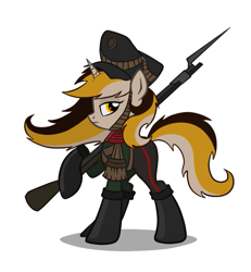 Size: 871x943 | Tagged: safe, artist:cogwheel98, imported from derpibooru, boots, clothes, cyrillic, gun, leather, leather boots, nation ponies, rifle, russia, russian, russian empire, shoes, solo, uniform, weapon