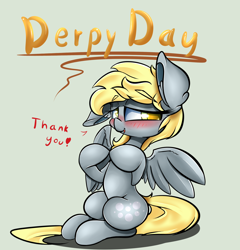 Size: 2400x2500 | Tagged: safe, artist:madacon, imported from derpibooru, derpy hooves, pegasus, pony, blushing, derpy day, derpy day 2015, female, mare, solo