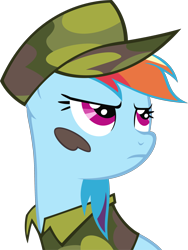 Size: 2152x2856 | Tagged: safe, artist:jeffthunderbolt, imported from derpibooru, rainbow dash, baseball cap, camouflage, female, hat, military, simple background, solo, transparent background, vector