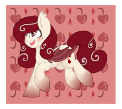 Size: 3010x2701 | Tagged: safe, artist:daydreamsyndrom, imported from derpibooru, oc, oc only, oc:cherri crimzon, bat pony, pony, blushing, solo