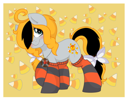 Size: 3134x2496 | Tagged: safe, artist:daydreamsyndrom, imported from derpibooru, oc, oc only, oc:pumpkin patch, earth pony, pony, clothes, socks, solo, striped socks