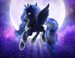 Size: 3858x3000 | Tagged: safe, artist:fidzfox, artist:light262, artist:lummh, imported from derpibooru, princess luna, alicorn, pony, collaboration, constellation, female, flying, moon, solo