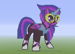 Size: 1280x928 | Tagged: safe, imported from derpibooru, masked matter-horn, twilight sparkle, alicorn, pony, power ponies (episode), female, mare, minecraft, minecraft pixel art, pixel art, power ponies, twilight sparkle (alicorn)