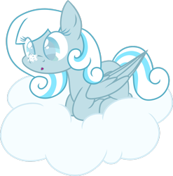 Size: 1600x1617 | Tagged: safe, artist:frozenstar37615, imported from derpibooru, oc, oc only, oc:snowdrop, cloud, cute, simple background, snow, snowbetes, snowflake, solo, transparent background