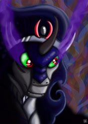 Size: 3508x4961 | Tagged: safe, artist:dinodraketakethecake, imported from derpibooru, king sombra, pony, unicorn, bust, male, solo