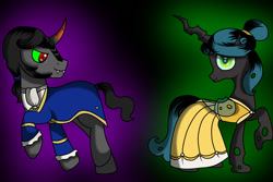 Size: 1500x1000 | Tagged: safe, artist:terezas474747, imported from derpibooru, king sombra, queen chrysalis