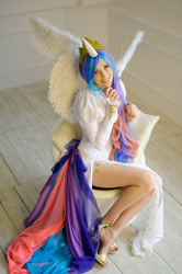 Size: 998x1500 | Tagged: safe, artist:neko-tin, imported from derpibooru, princess celestia, human, cosplay, feet, irl, irl human, photo, toes