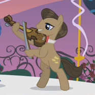 Size: 187x187 | Tagged: safe, imported from derpibooru, screencap, concerto, earth pony, pony, sweet and elite, background pony, bipedal, bow (instrument), male, musical instrument, solo, stallion, violin, violin bow