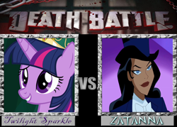 Size: 1008x720 | Tagged: safe, imported from derpibooru, twilight sparkle, alicorn, pony, dc comics, death battle, exploitable meme, meme, twilight sparkle (alicorn), zatanna