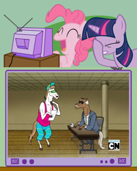 Size: 600x750 | Tagged: safe, imported from derpibooru, pinkie pie, twilight sparkle, exploitable meme, meme, obligatory pony, regular show, tv meme