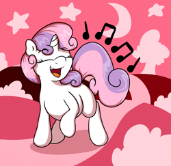 Size: 1800x1753 | Tagged: safe, artist:graphene, imported from derpibooru, sweetie belle, female, singing, solo