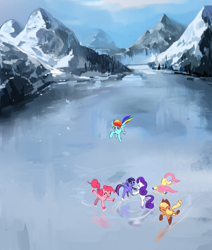 Size: 1100x1300 | Tagged: safe, artist:quizia, imported from derpibooru, applejack, fluttershy, pinkie pie, rainbow dash, rarity, twilight sparkle, alicorn, pony, female, mane six, mare, twilight sparkle (alicorn)