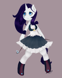 Size: 700x870 | Tagged: safe, artist:shulmix, imported from derpibooru, rarity, anthro, clothes, female, skirt, solo