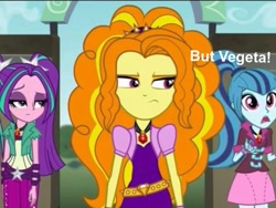 Size: 1024x768 | Tagged: safe, imported from derpibooru, adagio dazzle, aria blaze, sonata dusk, equestria girls, rainbow rocks, dragon ball, dragonball z abridged, image macro, meme, sonappa