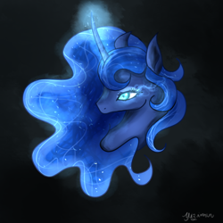 Size: 1000x1000 | Tagged: safe, artist:mizimun, imported from derpibooru, princess luna, alicorn, pony, female, mare, portrait, solo