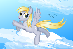 Size: 3000x2022 | Tagged: safe, artist:plsim, imported from derpibooru, derpy hooves, pegasus, pony, female, flying, mare, solo