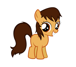 Size: 708x626 | Tagged: safe, imported from derpibooru, oc, oc only, oc:maría teresa de los ponyos paguetti, earth pony, pony, earth pony oc, female, filly, simple background, smiling, standing, white background, ya es hora