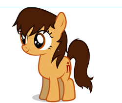Size: 816x688 | Tagged: safe, imported from derpibooru, oc, oc only, oc:maría teresa de los ponyos paguetti, earth pony, pony, earth pony oc, female, filly, simple background, smiling, solo, standing, white background