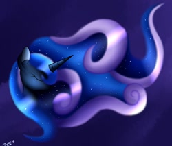 Size: 969x825 | Tagged: safe, artist:novaspark, imported from derpibooru, princess luna, female, flowing mane, solo