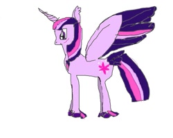 Size: 999x799 | Tagged: safe, artist:bulbaderp, imported from derpibooru, twilight sparkle, alicorn, pony, female, mare, smiling, solo, spread wings, twilight sparkle (alicorn), unshorn fetlocks