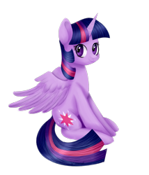 Size: 1835x2145 | Tagged: safe, artist:sannykat, imported from derpibooru, twilight sparkle, alicorn, pony, female, mare, simple background, sitting, smiling, solo, spread wings, transparent background, twilight sparkle (alicorn), wings