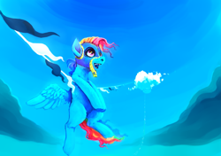 Size: 4815x3381 | Tagged: safe, artist:sharpieboss, imported from derpibooru, rainbow dash, female, finish line, partial nudity, solo, wonderbolts uniform