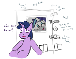 Size: 1279x992 | Tagged: safe, artist:jargon scott, derpibooru exclusive, imported from derpibooru, shining armor, twilight sparkle, pony, unicorn, blushing, bunker, creepy shield, dialogue, duo, dusk shine, estrus, gleaming shield, implied incest, panic room, rule 63, stalker