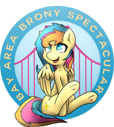 Size: 1280x1421 | Tagged: safe, artist:taps, imported from derpibooru, oc, oc only, oc:golden gates, babscon, babscon mascots, solo