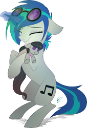 Size: 4203x6187 | Tagged: safe, artist:gray-gold, artist:probablyfakeblonde, imported from derpibooru, dj pon-3, octavia melody, vinyl scratch, pony, absurd resolution, backwards cutie mark, bipedal, colored, female, hug, lesbian, plushie, scratchtavia, shipping, simple background, solo, traditional art, transparent background