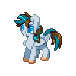 Size: 400x400 | Tagged: safe, artist:askdeserteagle, artist:celadonlonghorn, imported from derpibooru, oc, oc only, oc:silvercloud, pegasus, pony, pixel art, solo