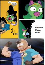 Size: 712x1024 | Tagged: safe, artist:jay fosgitt, imported from derpibooru, cheerilee, spoiler:comic, exploitable meme, kid muscle, kinnikuman nisei, meme, surprise entrance meme, ultimate muscle