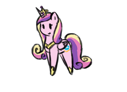 Size: 2000x1447 | Tagged: safe, artist:chipflake, imported from derpibooru, princess cadance, chibi, female, solo