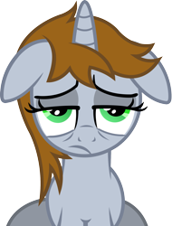 Size: 1601x2112 | Tagged: safe, artist:outlawedtofu, imported from derpibooru, oc, oc only, oc:littlepip, pony, unicorn, fallout equestria, fanfic, fanfic art, female, floppy ears, horn, mare, reaction image, simple background, solo, transparent background, vector