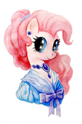 Size: 498x750 | Tagged: safe, artist:scheadar, imported from derpibooru, pinkie pie, clothes, cute, diapinkes, dress, female, portrait, solo