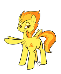 Size: 1710x2100 | Tagged: safe, artist:mitchthetoastking, imported from derpibooru, spitfire, female, looking at you, looking back, solo