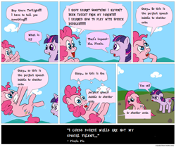 Size: 850x711 | Tagged: safe, artist:fadri, edit, imported from derpibooru, pinkie pie, twilight sparkle, 1000 hours in ms paint, comic, fourth wall, ms paint, pinkamena diane pie, speech bubble, text, wat