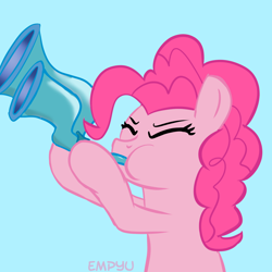 Size: 1000x1000 | Tagged: safe, artist:empyu, imported from derpibooru, pinkie pie, pony, female, flugelhorn, solo