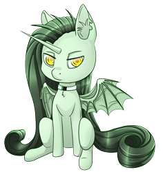 Size: 3500x3700 | Tagged: safe, artist:imreer, imported from derpibooru, oc, oc only, alicorn, bat pony, pony, alicorn oc, collar, solo