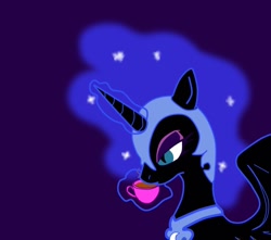 Size: 952x841 | Tagged: artist needed, safe, imported from derpibooru, nightmare moon, cup, drink, drinking, female, magic, solo