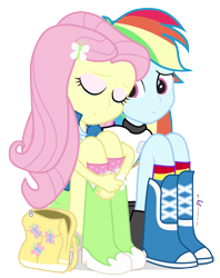 Size: 860x1085 | Tagged: safe, artist:dm29, imported from derpibooru, fluttershy, rainbow dash, equestria girls, duo, sad, simple background, transparent background, vector