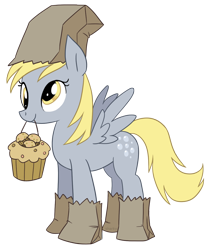 Size: 1002x1193 | Tagged: safe, artist:sharky, imported from derpibooru, derpy hooves, pegasus, pony, female, mare, paper bag, paper bag wizard, solo