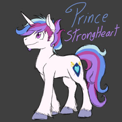 Size: 1400x1400 | Tagged: safe, artist:the-blackeye, imported from derpibooru, oc, oc only, oc:strongheart, pony, unicorn, male, offspring, parent:princess cadance, parent:shining armor, parents:shiningcadance, simple background, stallion