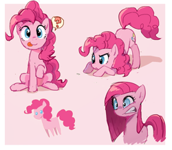 Size: 890x775 | Tagged: safe, artist:baekgup, imported from derpibooru, pinkie pie, earth pony, pony, facial expressions, female, mare, pinkamena diane pie, pointy ponies, sketch, sketch dump, solo