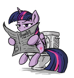 Size: 1308x1368 | Tagged: safe, artist:sonicpegasus, imported from derpibooru, twilight sparkle, alicorn, pony, but why, female, implied pooping, mare, newspaper, potty, potty time, sitting on toilet, solo, toilet, toilet sparkle, twilight sparkle (alicorn), vulgar