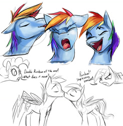 Size: 1280x1304 | Tagged: safe, artist:tsitra360, imported from derpibooru, pinkie pie, rainbow dash, twilight sparkle, pony, ear licking, female, kissing, male, mare, rainbow blitz, rule 63, self ponidox, solo, stallion, twilight sparkle (alicorn), wet willy