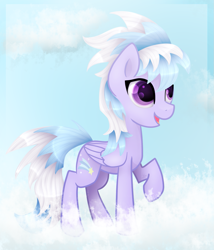 Size: 1235x1444 | Tagged: safe, artist:zmei-kira, imported from derpibooru, cloudchaser, pegasus, pony, cloud, cloudy, female, sky, solo