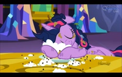 Size: 1359x860 | Tagged: safe, imported from derpibooru, screencap, twilight sparkle, alicorn, pony, castle sweet castle, cute, female, mare, sleeping, solo, twilight sparkle (alicorn)