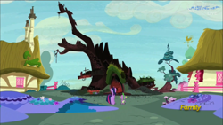 Size: 1920x1080 | Tagged: safe, imported from derpibooru, screencap, spike, twilight sparkle, alicorn, pony, castle sweet castle, female, golden oaks library, mare, twilight sparkle (alicorn)